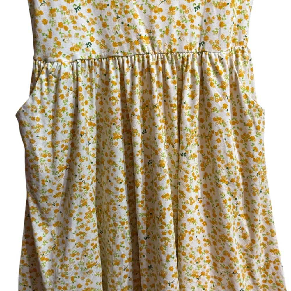 Emma & Elsa Sweet Adorable Cream & Yellow Floral Dress Girls Size 12 Cottagecore